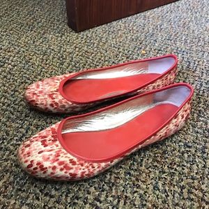 Banana Republic red dot silk flats